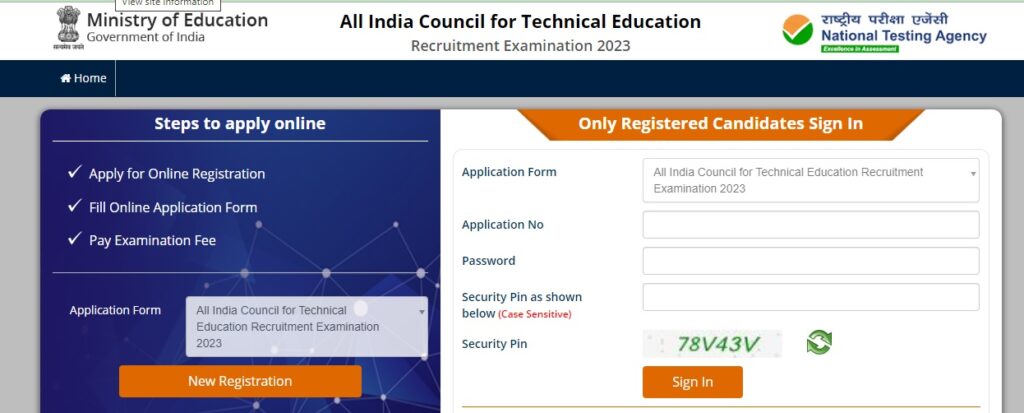 NTA Various Online Form 2023